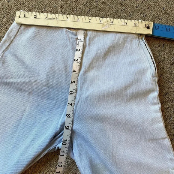 Zara Y2K TRF Light Wash Blue Denim Wide Leg Jeans Women 00 Side Zipper Pockets - Picture 2 of 9